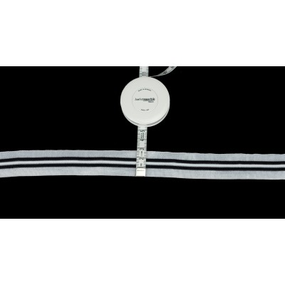 Taśma lampasowa elastyczna TA1919 długość 20 m szer 26 mm wałeczki black&white