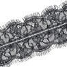 Koronka francuska z rzęskami czarna GNR60007 sz. 9cm dł. 3m