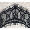 Koronka francuska z rzęskami czarna GNR5907 sz. 7cm dł. 3m