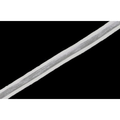 Guma ozdobna GU1408 biało srebrna szerokość 10mm długość 20 yrd
