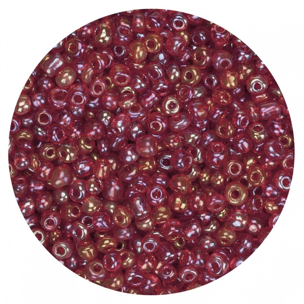Koraliki szklane grube 6 mm kolor 165B czerwony płynny metal