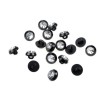 Guzik czarny z akrylową cyrkonią 10 mm 5 szt