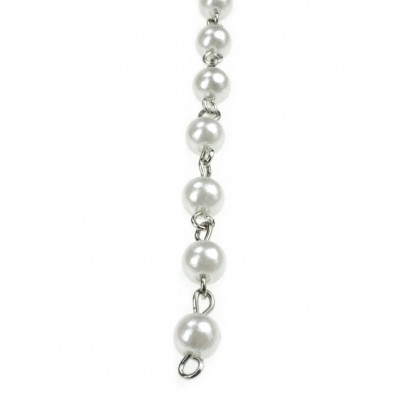 Przyczepka srebrny łańcuszek z perełkami BZ10957