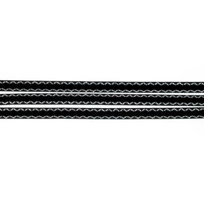 Aksamitka tasiemka brokatowa czarnosrebrna TA825 9mm długość 30 yrd