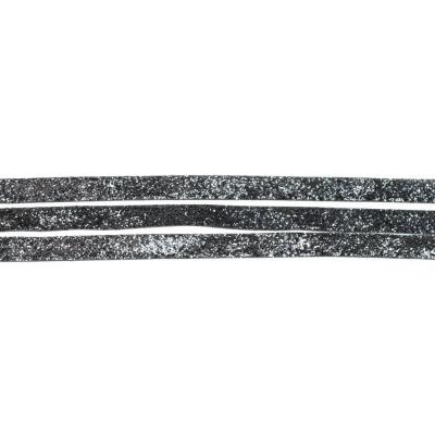 Aksamitka tasiemka brokatowa grafitowa TA40277 10mm długość 30 yrd