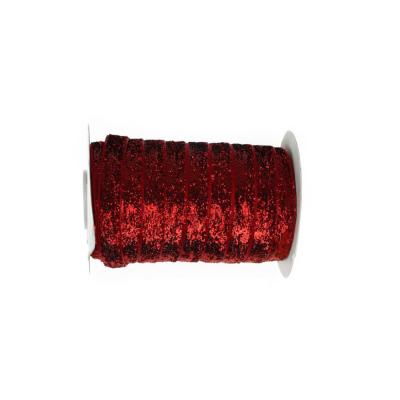 Aksamitka tasiemka brokatowa czerwona TA40277 10mm długość 30 yrd