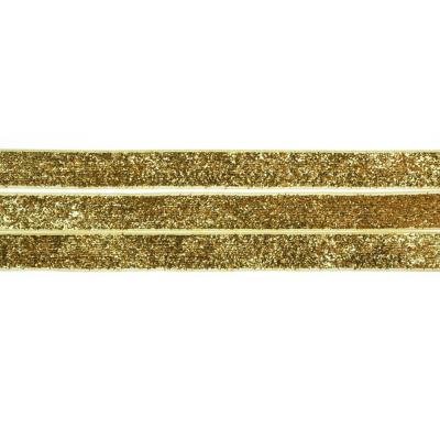 Aksamitka tasiemka brokatowa złota TA40277 15mm długość 30 yrd