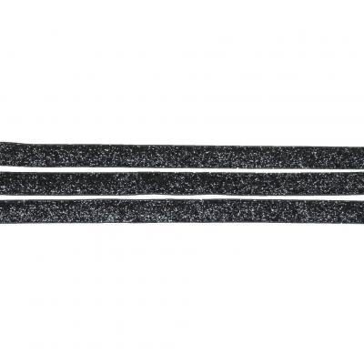 Aksamitka tasiemka brokatowa grafitowa TA40277 15mm długość 30 yrd