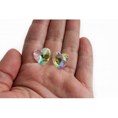 Szklana zawieszka serduszko cristal opal 14 mm