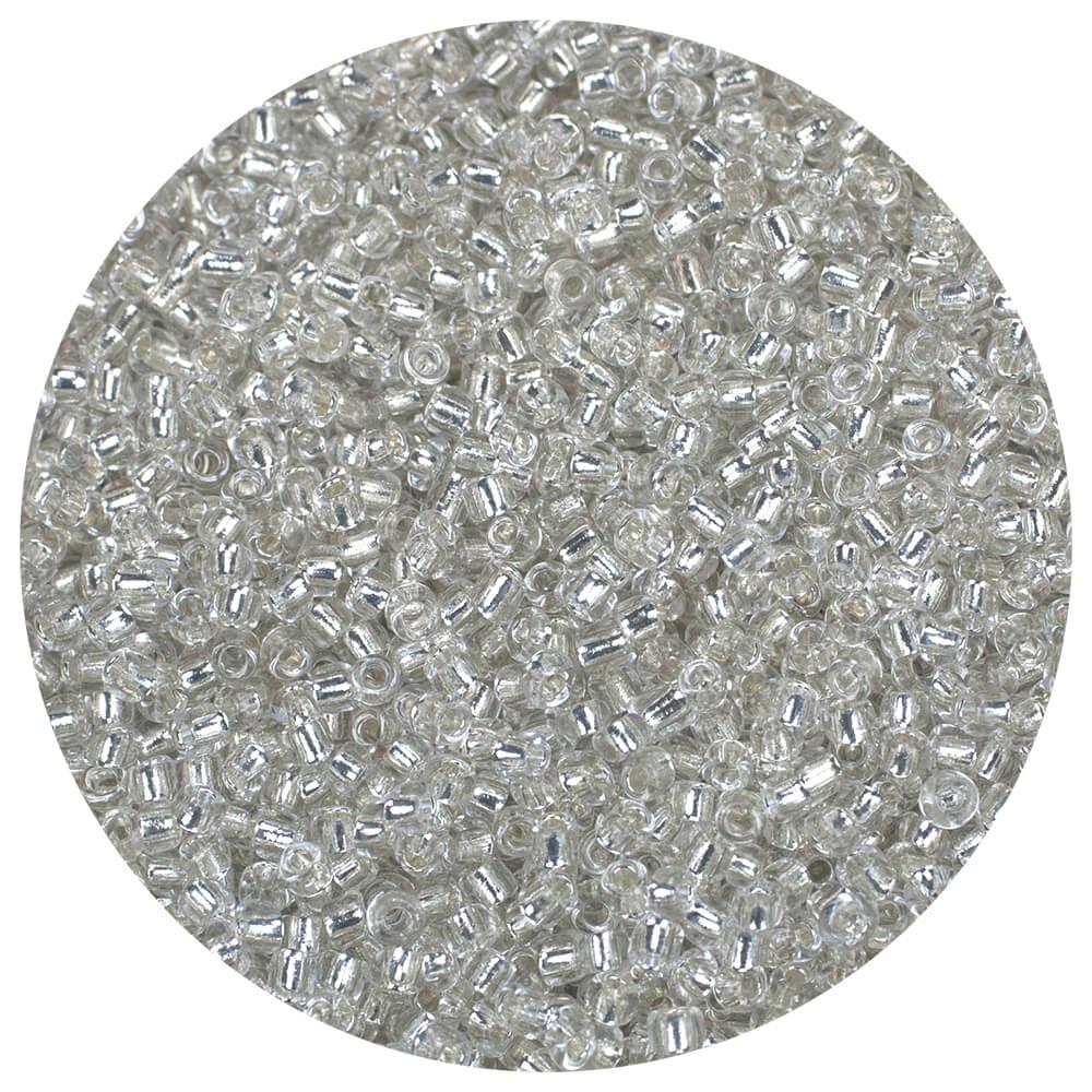 Koraliki szklane drobne 3 mm kolor 21 srebrzysta biel