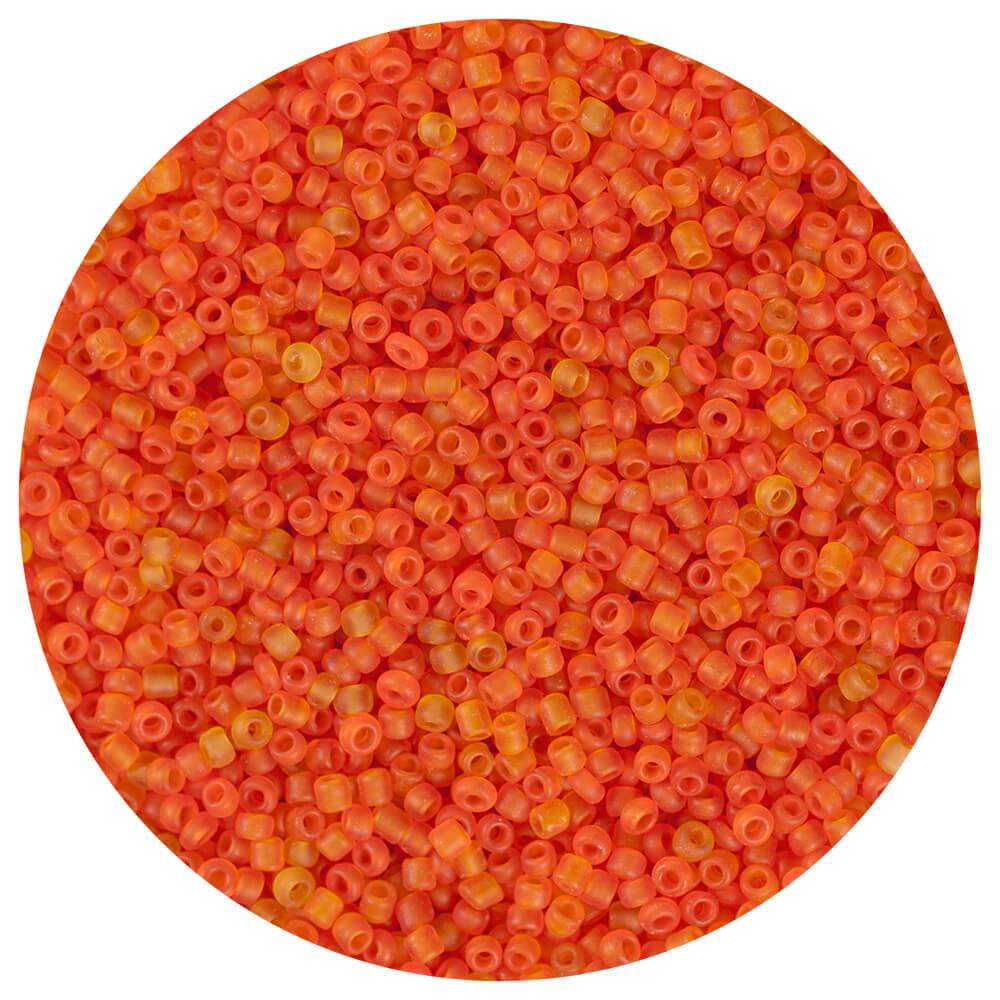 Koraliki szklane drobne 3 mm kolor M9 pomarańczowy szron