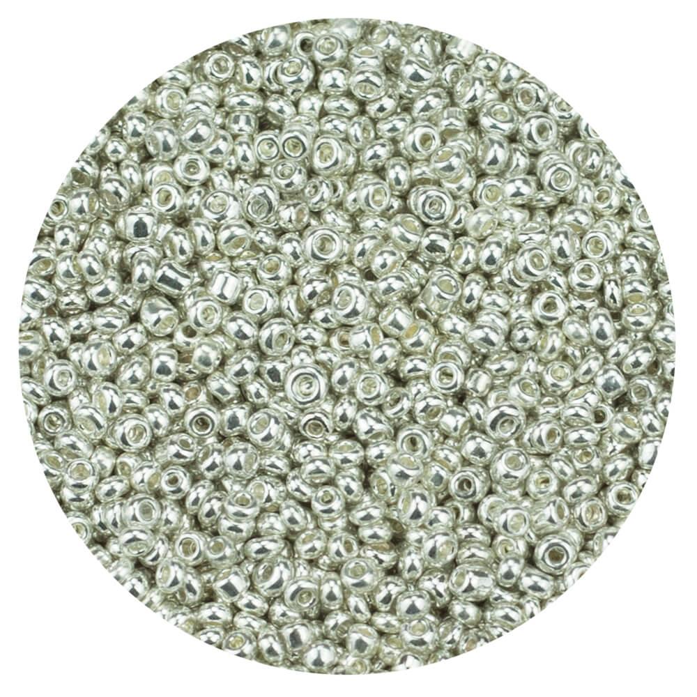 Koraliki szklane drobne 3 mm kolor 1109 srebro