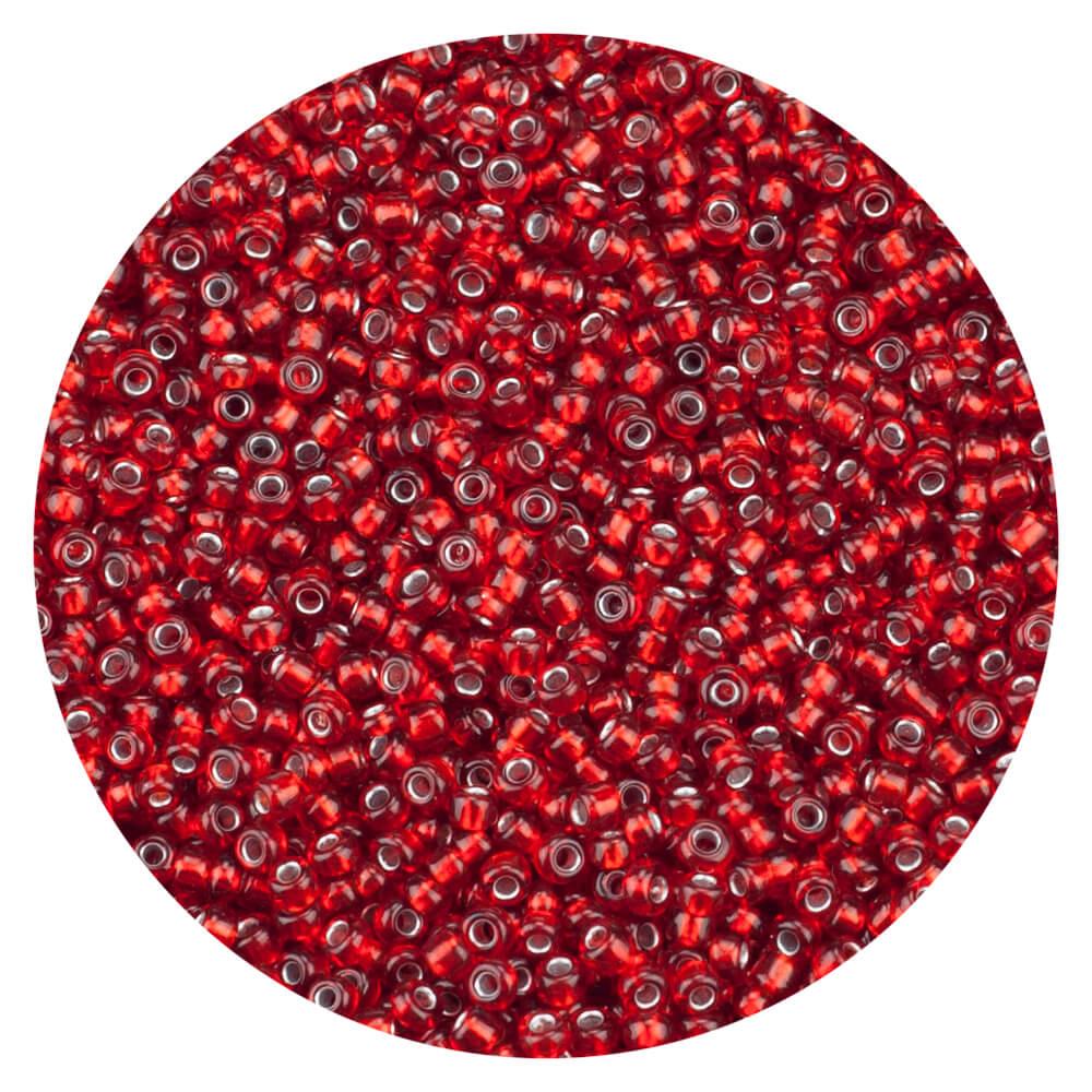 Koraliki szklane drobne 3 mm kolor 25 świetlisty czerwony