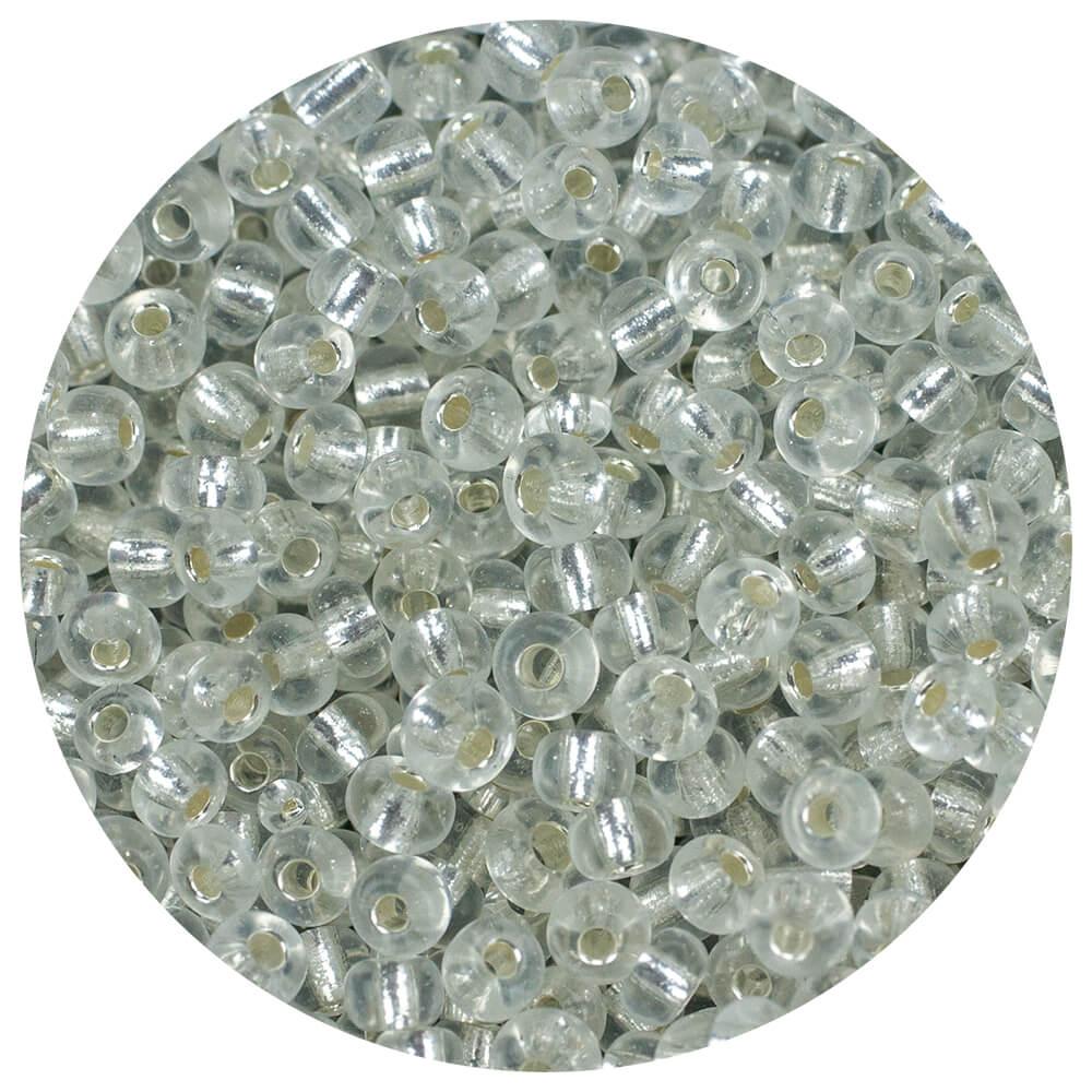 Koraliki szklane grube 6 mm kolor 21 srebrzysta biel