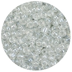 Koraliki szklane grube 6 mm kolor 101 biały przezroczysty
