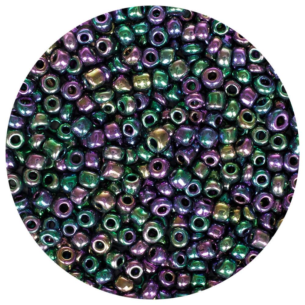 Koraliki szklane grube 6 mm kolor 409 benzyna