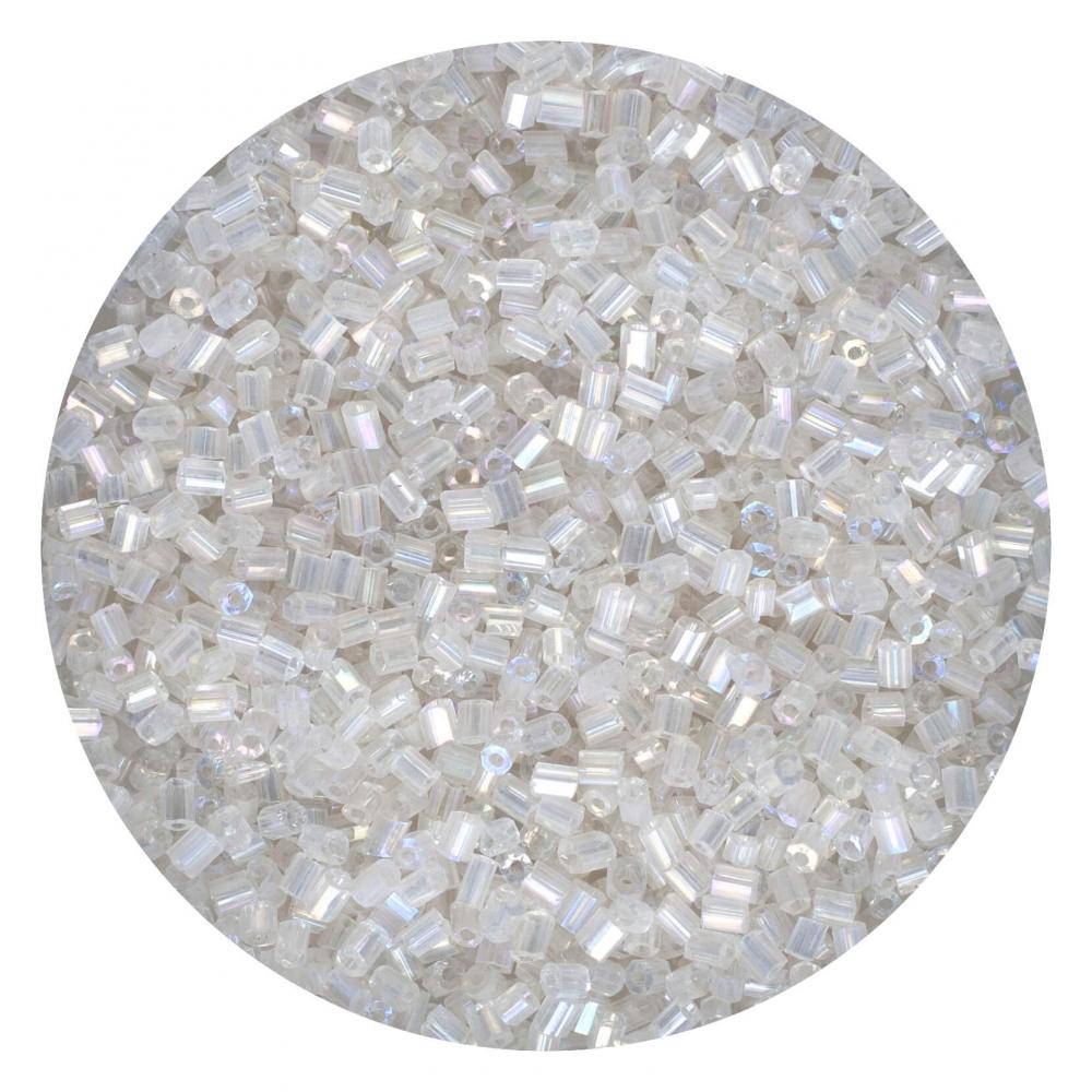 Koraliki szklane słomka krótka kolor 161 biały cristal opal