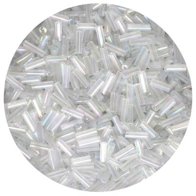 Koraliki szklane słomka długa kolor 161 biały cristal opal