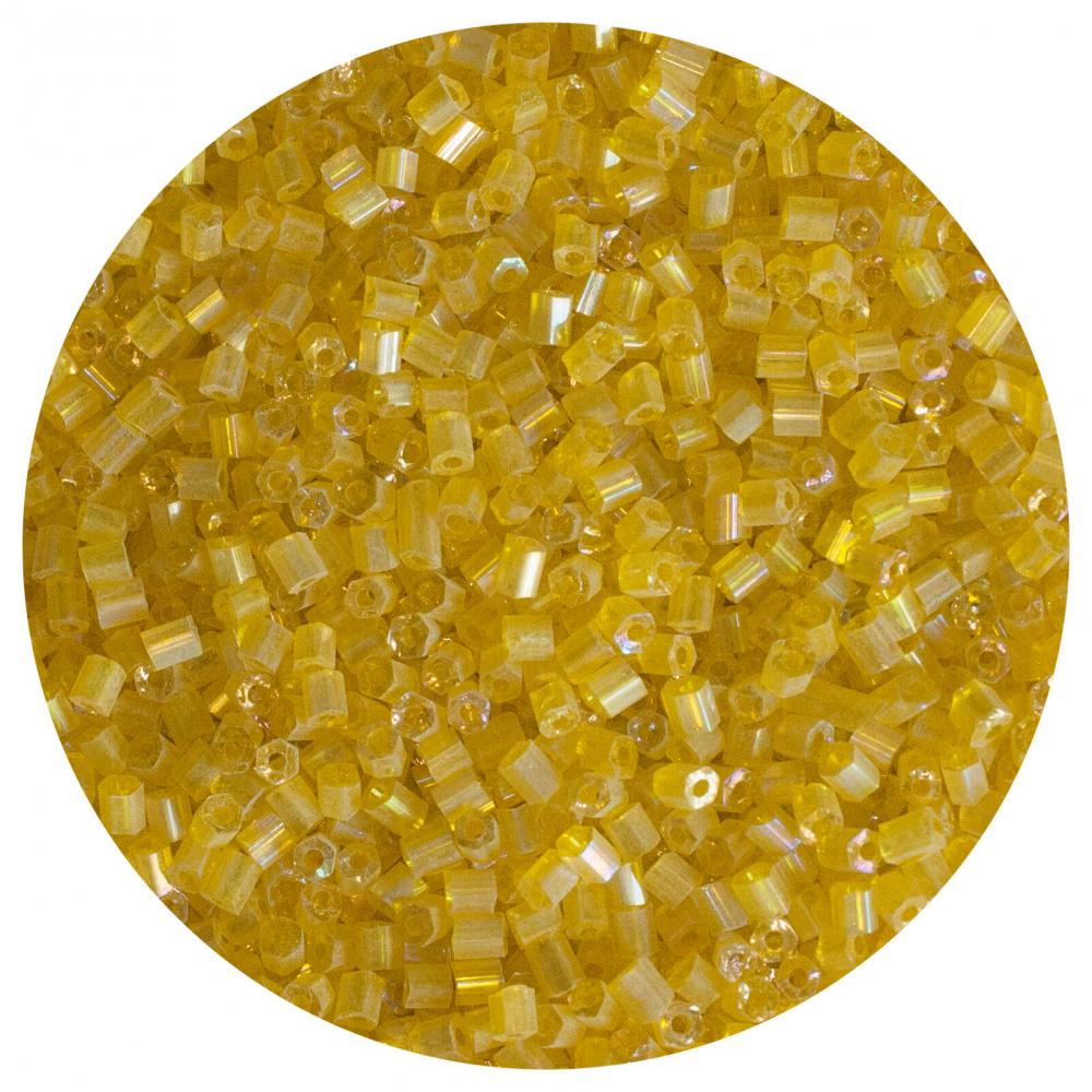 Koraliki szklane słomka krótka kolor 170 żółty przezierny