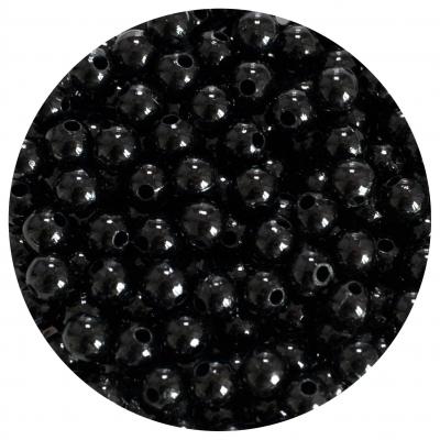 Koraliki akrylowe z ABS czarne 6 mm