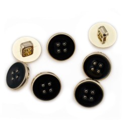 Guzik czarno złoty 57476 13 mm 5 szt