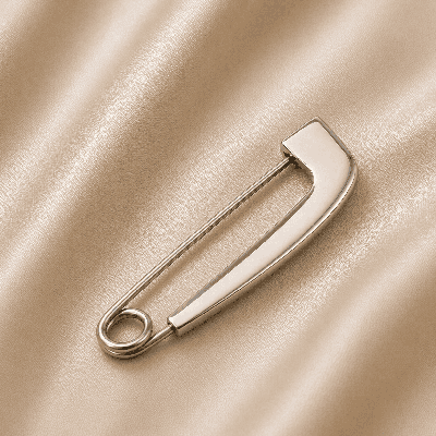 Agrafka dekoracyjna AGR 20367 42 mm srebrna