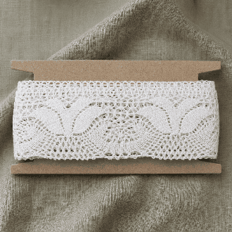 Koronka bawełniana KRB17028 63 mm biała | Grofes