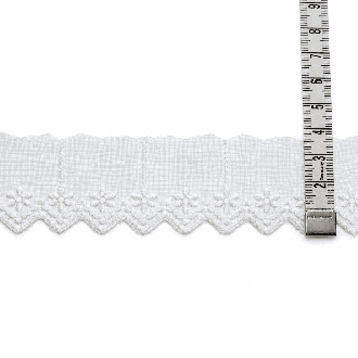 Koronka bawełniana KRB21512 32 mm biała | Grofes