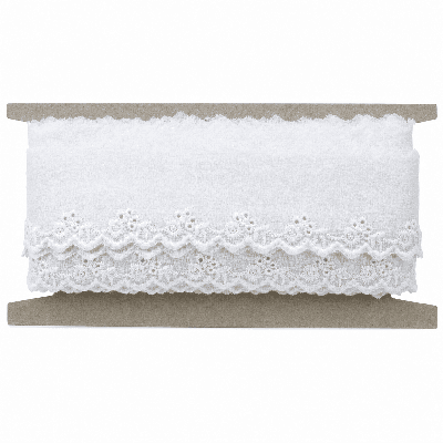 Koronka bawełniana KRB21513 47 mm biała | Grofes