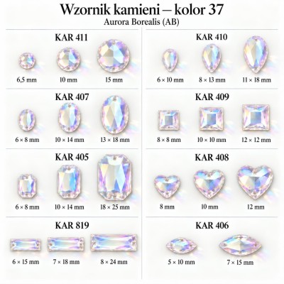 Kamienie akrylowe kwadrat. Cristal opal, do biżuterii, szycia, różne rozmiary