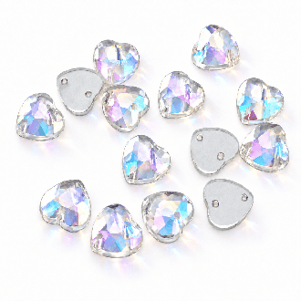 Kamienie akrylowe KAR408 Aurora Borealis (AB) – serca