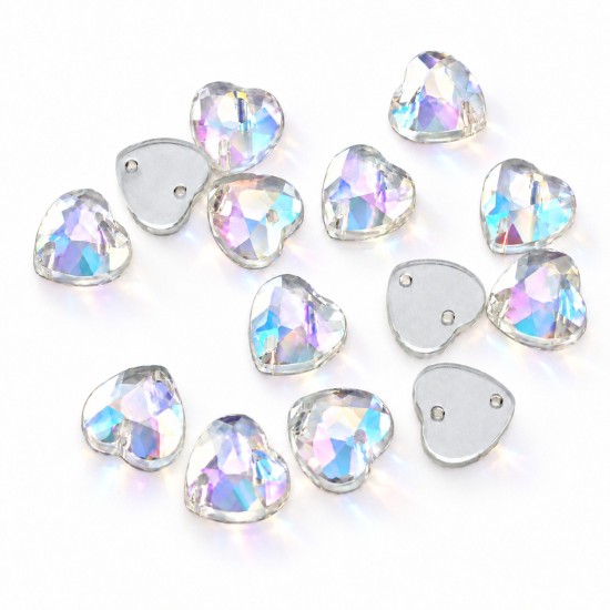 Kamienie akrylowe KAR408 Aurora Borealis (AB) – serca