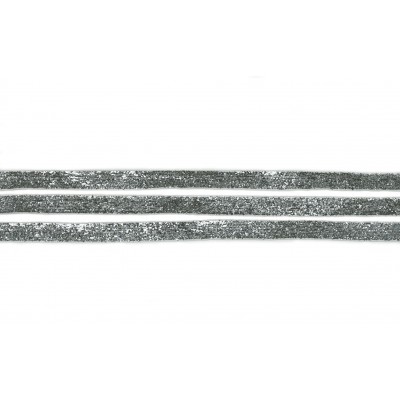 Aksamitka brokatowa srebrna tasiemka TA40277 10mm długość 30 yrd